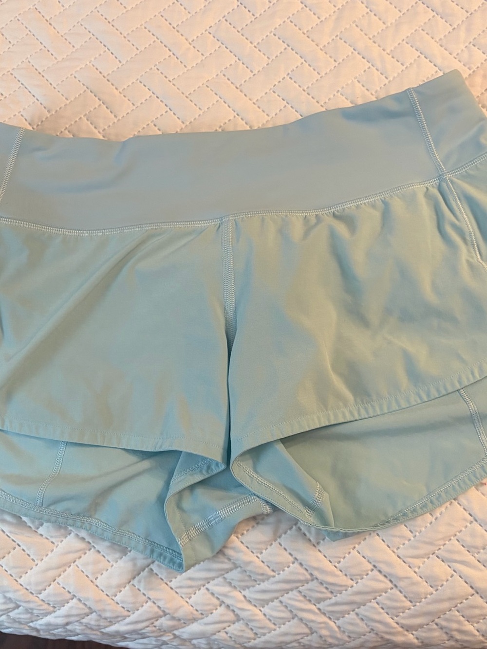lululemon athletica light blue athletic shorts